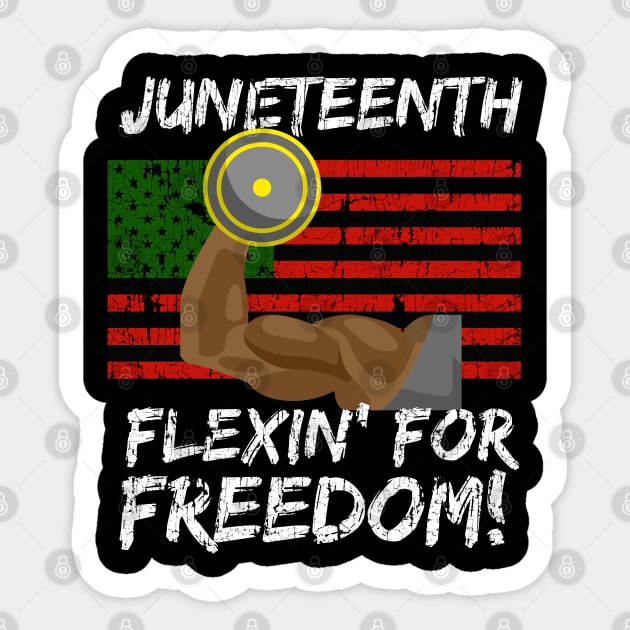 Juneteenth Pan Africa Flag Flexin For Freedom Sticker by blackartmattersshop